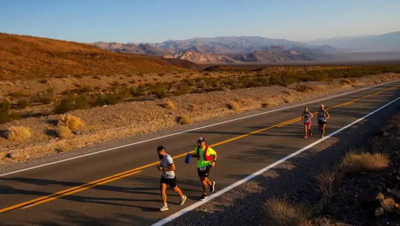 Ölüm Vadisi'nde Zorlu Maratonu Koşarak Rekor Kıran Koşucu