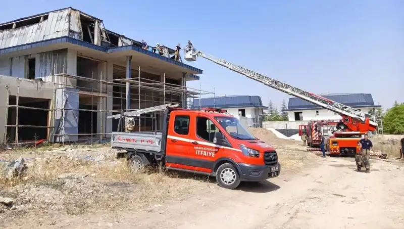 Gölbaşı'nda Villa Alanında Çıkan Yangın, Korku Dolu Anlar Yaşattı