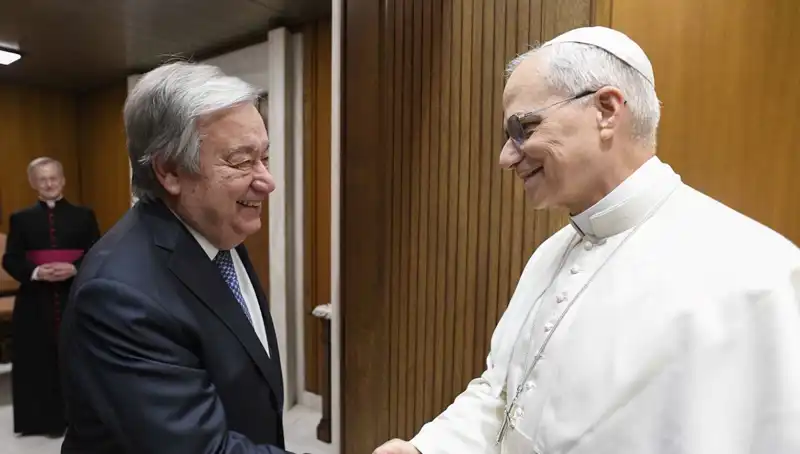 Papa Leo ve Guterres, Barış İçin Tarihi Toplantıda Bir Araya Geldi