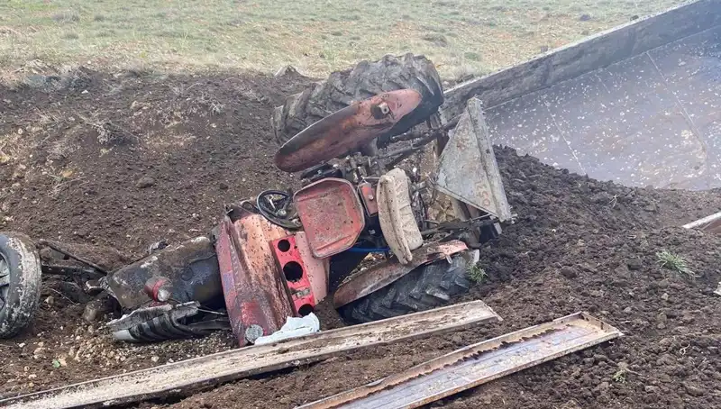 Kayseri'de Kontrolden Çıkan Traktör Şarampole Yuvarlandı, İşte Detaylar!